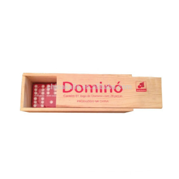 Coffret personnalisé en bois rouge Domino